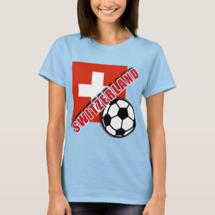 スイス連邦共和国の世界のサッカーファンのTシャツ Tシャツ