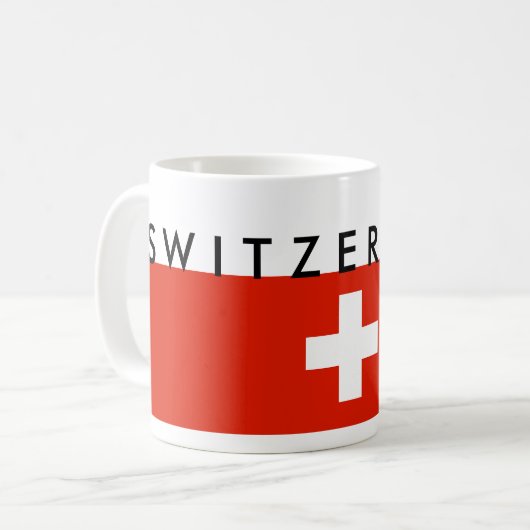 スイス連邦共和国の国旗のスイスの国家の記号 コーヒーマグカップ (正面左)