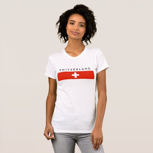 スイス連邦共和国の国旗のスイスの国家の記号 Tシャツ (正面フル)