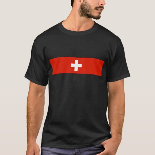 スイス連邦共和国の国旗のスイスの国家の記号 Tシャツ (正面)