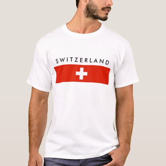 スイス連邦共和国の国旗のスイスの国家の記号 Tシャツ (正面)
