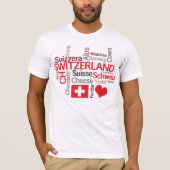 スイス連邦共和国の恋! スイスのテーマ Tシャツ (正面)