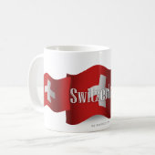 スイス連邦共和国の振る旗 コーヒーマグカップ (正面左)