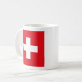 スイス連邦共和国の旗のマグ コーヒーマグカップ (正面左)