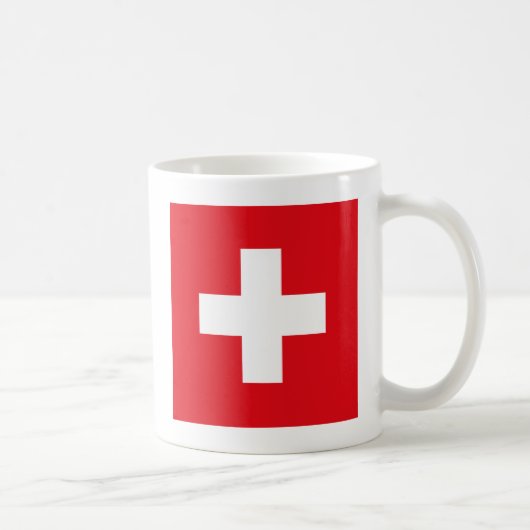 スイス連邦共和国の旗のマグ コーヒーマグカップ (右)