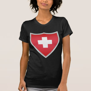 スイス連邦共和国の旗の盾 Tシャツ