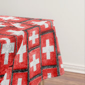 スイス連邦共和国の旗の都市グランジなパターン テーブルクロス (インサイチュ)