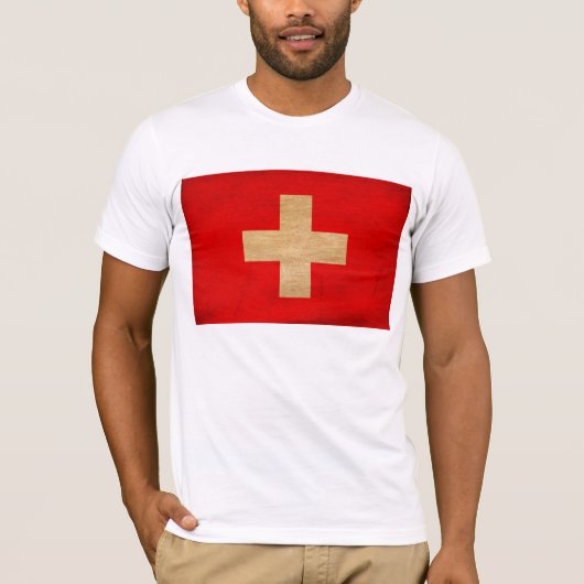 スイス連邦共和国の旗のTシャツ Tシャツ (正面)