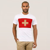 スイス連邦共和国の旗のTシャツ Tシャツ (正面フル)