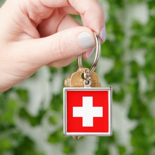 スイス連邦共和国の旗 キーホルダー (手)