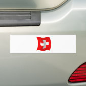スイス連邦共和国の旗 バンパーステッカー (車上)