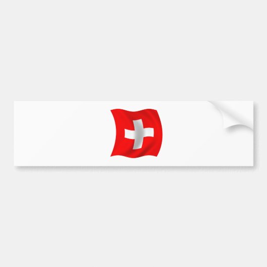 スイス連邦共和国の旗 バンパーステッカー (正面)