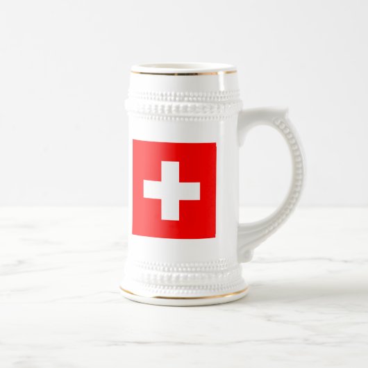 スイス連邦共和国の旗 ビールジョッキ (右)