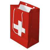 スイス連邦共和国の旗 ミディアムペーパーバッグ (正面アングル)