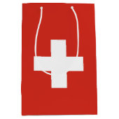 スイス連邦共和国の旗 ミディアムペーパーバッグ (正面)