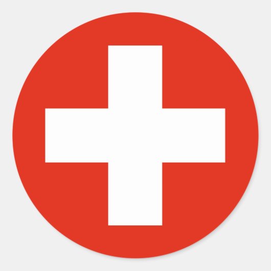 スイス連邦共和国の旗 ラウンドシール (正面)