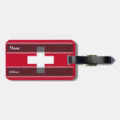 スイス連邦共和国の旗 ラゲッジタグ (裏面横)