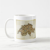 スイス連邦共和国の旗 + 地図のマグ コーヒーマグカップ (左)