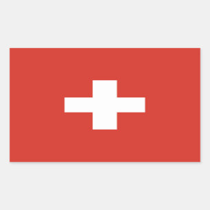 スイス連邦共和国の旗 長方形シール