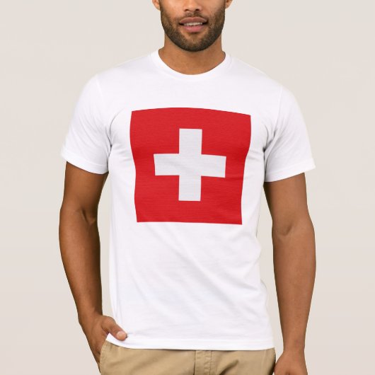 スイス連邦共和国の旗 Tシャツ (正面)
