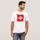 スイス連邦共和国の旗 Tシャツ (正面フル)