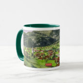 スイス連邦共和国の景色の水彩画 マグカップ (正面左)