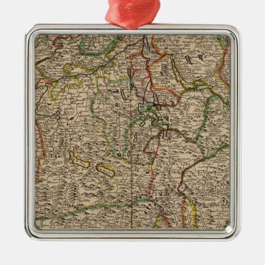 スイス連邦共和国は地図を刻みました メタルオーナメント (正面)