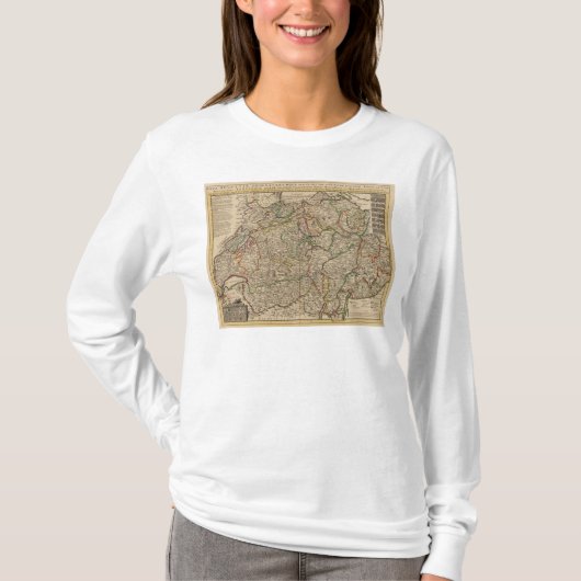 スイス連邦共和国は地図を刻みました Tシャツ (正面)