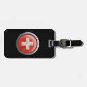 スイス連邦共和国ディスクの旗 ラゲッジタグ (正面横)