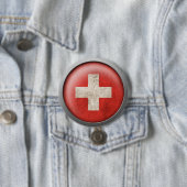 スイス連邦共和国ディスクの旗 缶バッジ (インサイチュ)