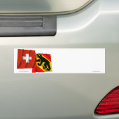 スイス連邦共和国及びベルンの振る旗 バンパーステッカー (車上)
