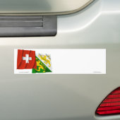 スイス連邦共和国及びThurgauの振る旗 バンパーステッカー (車上)