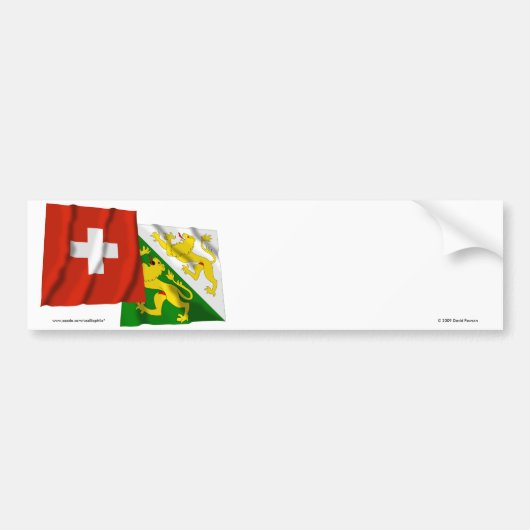 スイス連邦共和国及びThurgauの振る旗 バンパーステッカー (正面)