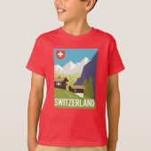 スイス連邦共和国旅行ポスター Tシャツ (正面)