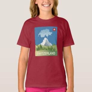 スイス連邦共和国旅行ポスター Tシャツ