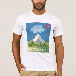 スイス連邦共和国旅行ポスター Tシャツ
