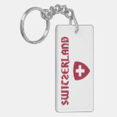 スイス連邦共和国 + 紋章付き外衣 キーホルダー (正面左)