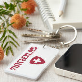 スイス連邦共和国 + 紋章付き外衣 キーホルダー (正面右)