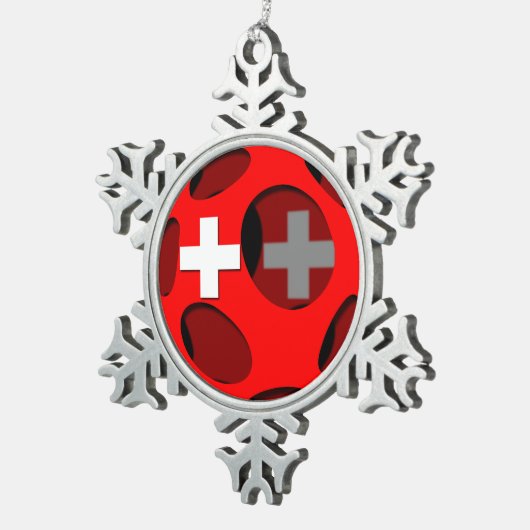 スイス連邦共和国#1 スノーフレークピューターオーナメント (右)