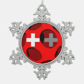 スイス連邦共和国#1 スノーフレークピューターオーナメント (正面)