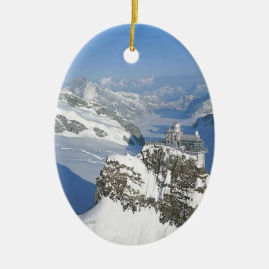 スイス連邦共和国、Jungfraujochのヨーロッパの上 セラミックオーナメント (正面)