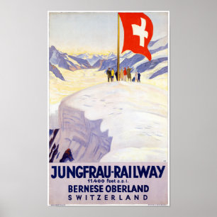 スイス連邦共和国Jungfrauの鉄道のヴィンテージポスター ポスター
