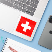 スイス連邦国旗 シール (ノートパソコンとiPhone)