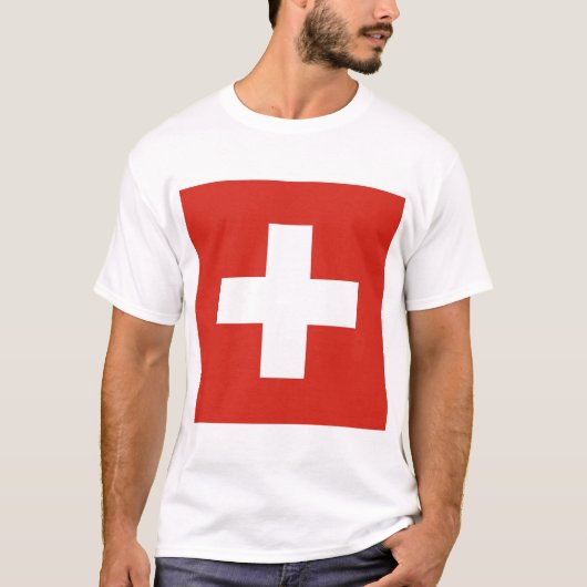 スイス連邦 - スイス国旗 Tシャツ (正面)