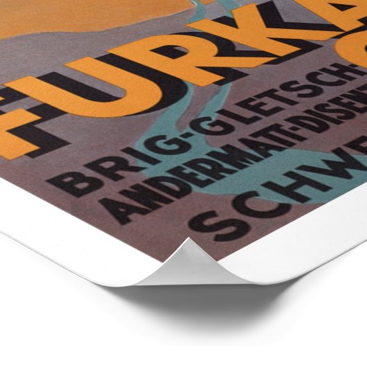 スイス鉄道の列車~ヴィンテージ旅行 ポスター (角)