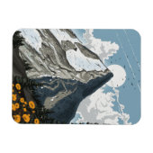 スイス雪キャップ山 マグネット (横)