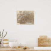 スイス・アトラス地図シュウィズ島 ポスター (キッチン)