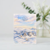 スイス アルプス - スイス 山岳 | 水彩画 ポストカード (スタンド正面)