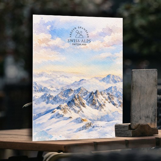 スイス アルプス - スイス 山岳 | 水彩画 ポストカード