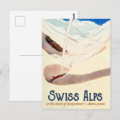 スイス アルプス、ヴィンテージ旅行 ポストカード (正面/裏面)